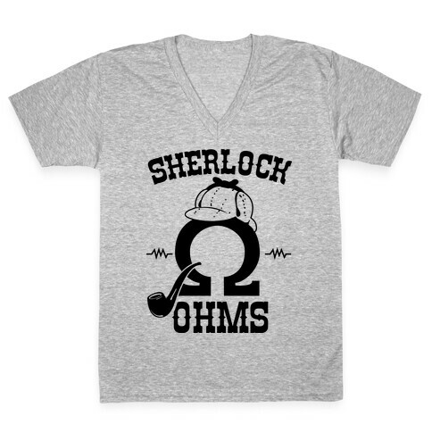 Sherlock Ohms Pair (Sherlock Ohms) V-Neck Tee Shirt