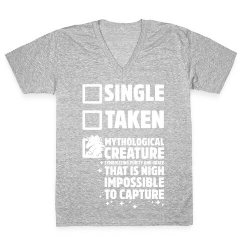 Single Taken Mythological Creature V-Neck Tee Shirt