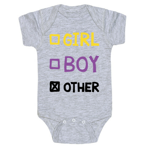 Non-Binary Gender Checklist Baby One-Piece