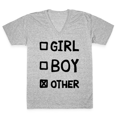 Non-Binary Gender Checklist V-Neck Tee Shirt