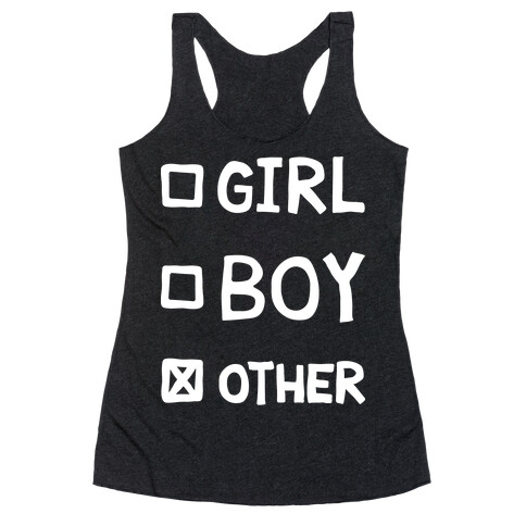 Non-Binary Gender Checklist Racerback Tank Top