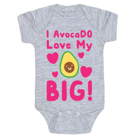 I Avocado Love My Big White Print Baby One-Piece