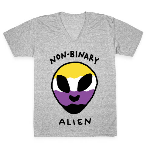Non Binary Alien V-Neck Tee Shirt