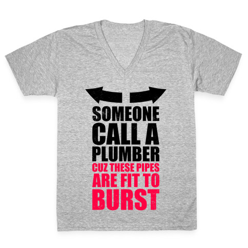 Call A Plumber V-Neck Tee Shirt