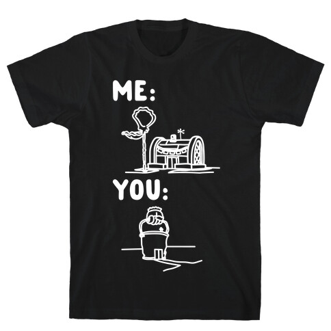 Me Vs. You Crust Chum Meme Parody White Print T-Shirt