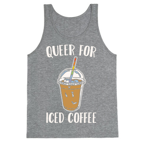 Queer For Iced Coffee White Print Tank Top