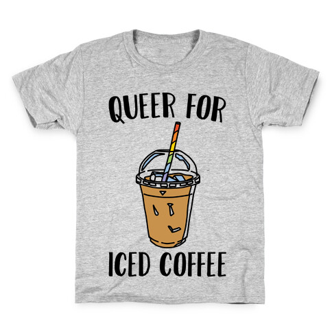 Queer For Iced Coffee  Kids T-Shirt