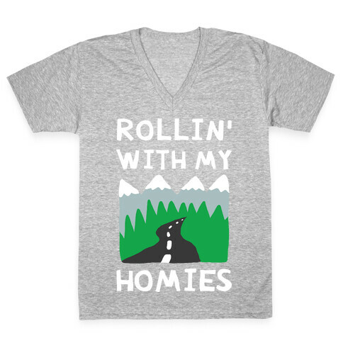 Rollin' With My Homies Roadtrip V-Neck Tee Shirt