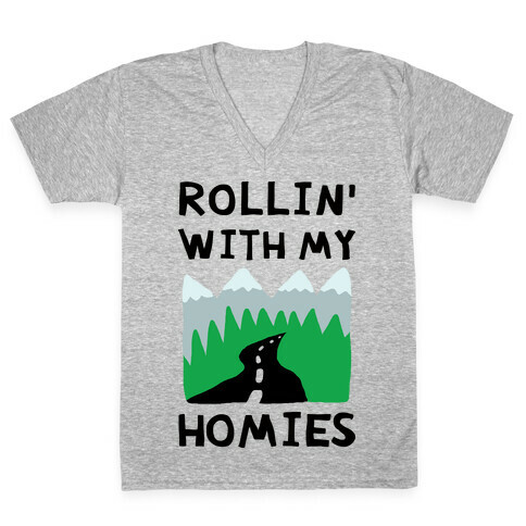 Rollin' With My Homies Roadtrip V-Neck Tee Shirt