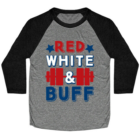 Red, White and Buff Baseball Tee