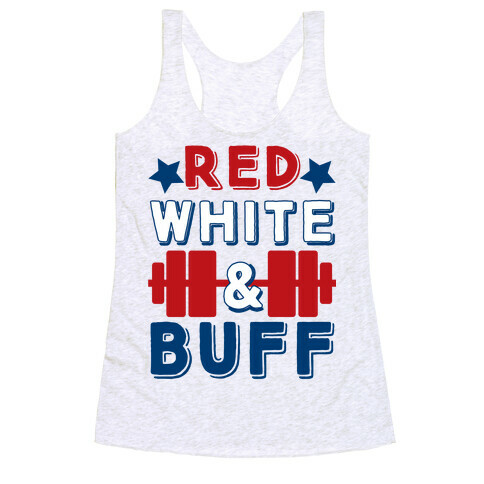 Red, White and Buff Racerback Tank Top