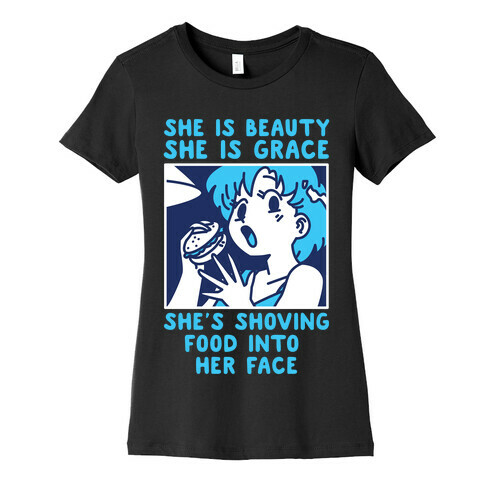 She's Shoving Food Into Her Face Ami Womens T-Shirt