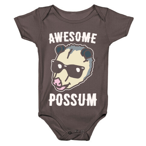 Awesome Possum White Print Baby One-Piece