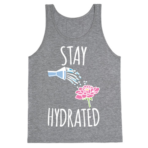 Stay Hydrated White Print Tank Top