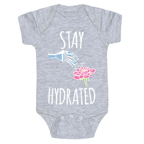 Stay Hydrated White Print Baby One-Piece