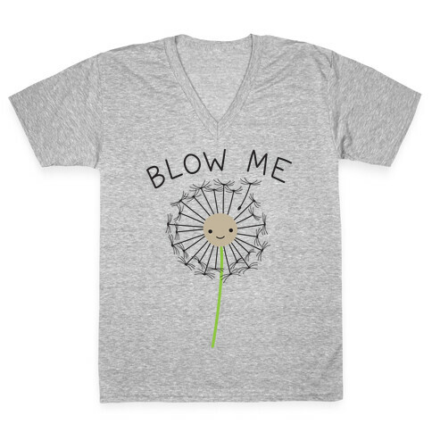 Blow Me Dandelion V-Neck Tee Shirt