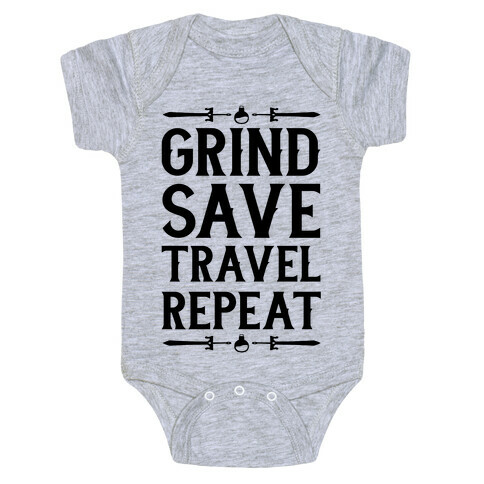 Grind, Save, Travel, Repeat Baby One-Piece