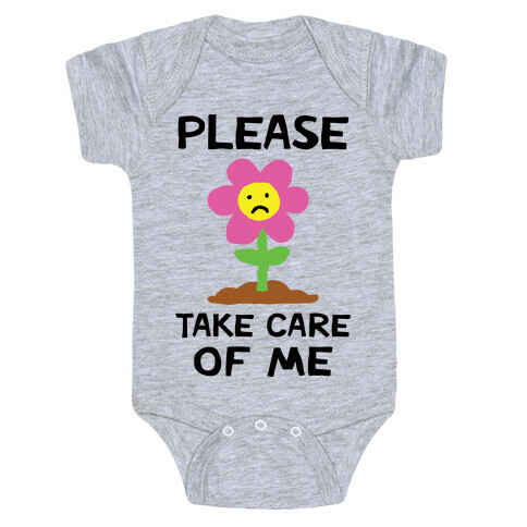 Please Take Care Of Me Flower Baby One-Piece