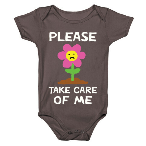 Please Take Care Of Me Flower Baby One-Piece