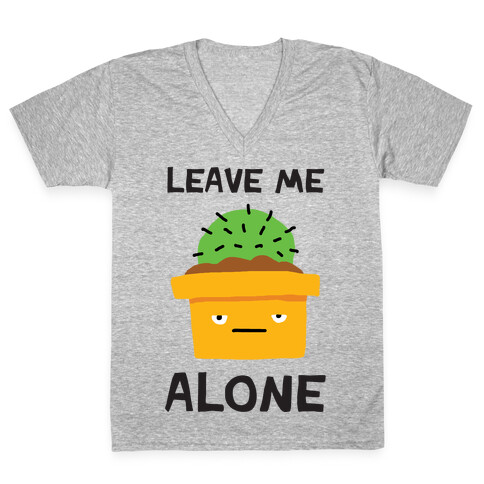 Leave Me Alone Cactus V-Neck Tee Shirt