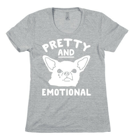 Pretty and Emotional White Print Womens T-Shirt