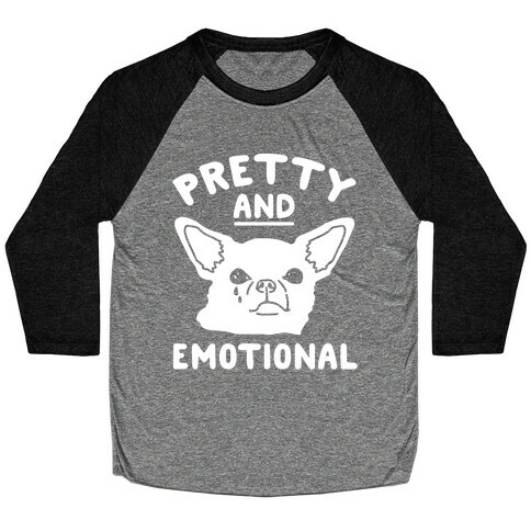 Pretty and Emotional White Print Baseball Tee