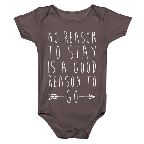 No Reason To Stay Is A Good Reason To Go White Print Baby One-Piece