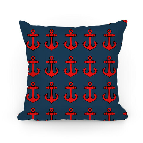 Blue Anchor Pattern Pillow