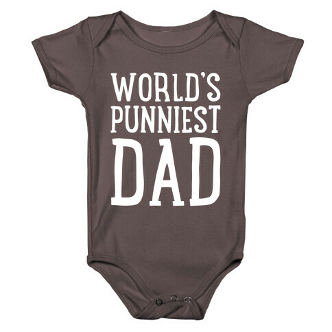 World's Punniest Dad White Print Baby One-Piece