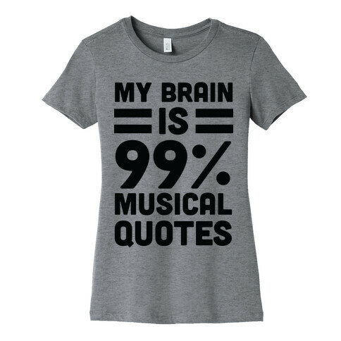 My Brain Is 99% Musical Quotes Womens T-Shirt