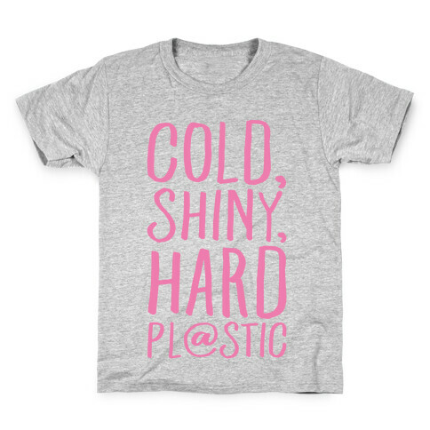 Cold Shiny Hard Plastic Parody White Print Kids T-Shirt