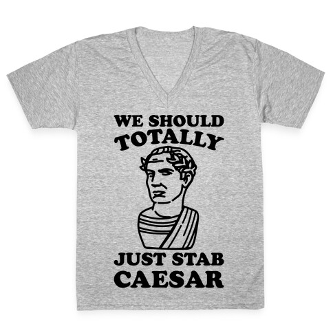 We Should Totally Just Stab Caesar Mean Girls Parody V-Neck Tee Shirt