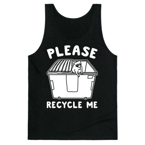 Please Recycle Me White Print Tank Top