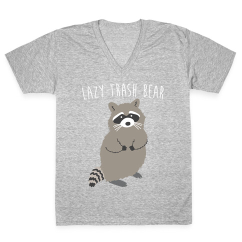 Lazy Trash Bear V-Neck Tee Shirt