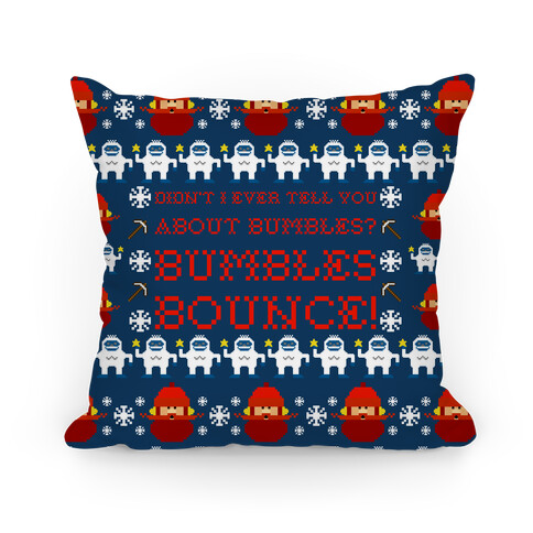 Yukon Cornelius and Bumble Ugly Sweater Pillow