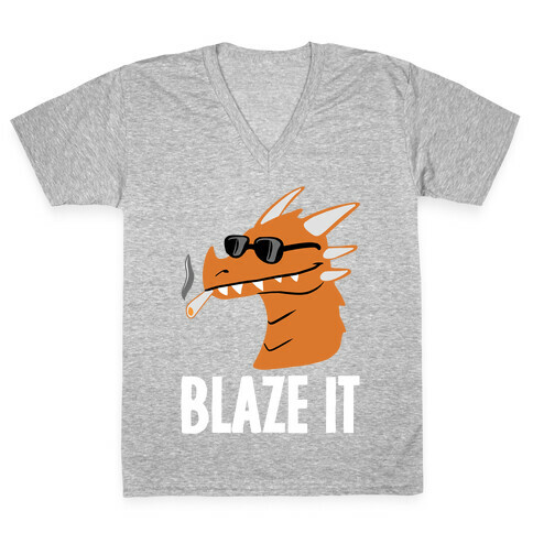 Blaze It Dragon V-Neck Tee Shirt