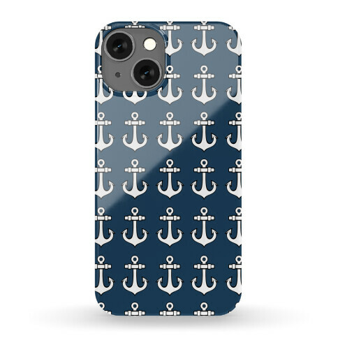 Blue Anchor Pattern Phone Case