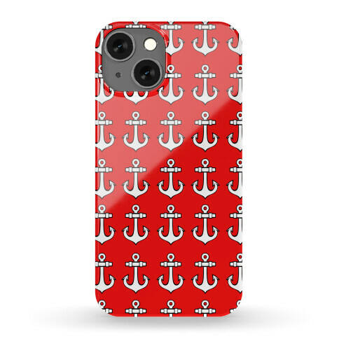 Red Anchor Pattern Phone Case