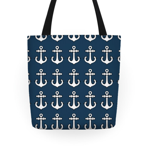 Blue Anchor Pattern Tote