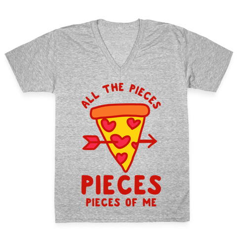 Pieces of Me Pizza V-Neck Tee Shirt
