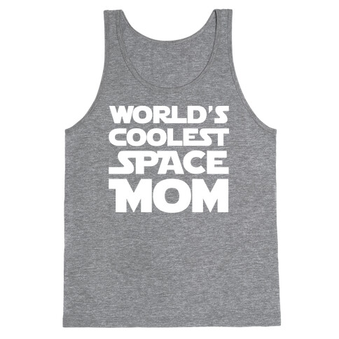 World's Coolest Space Mom White Print Tank Top