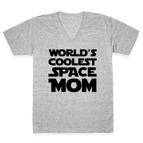 World's Coolest Space Mom V-Neck Tee Shirt