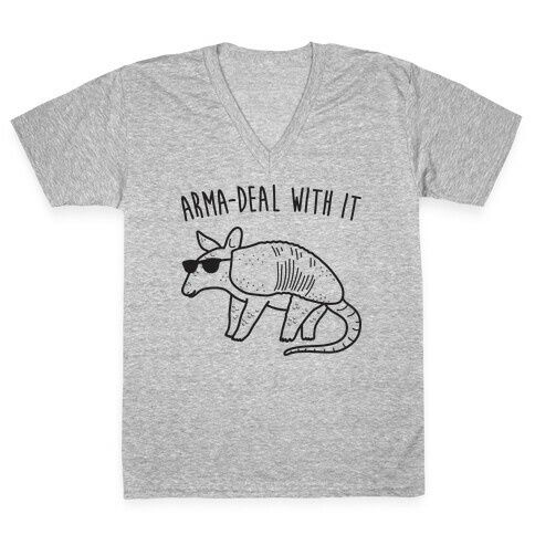 Arma-Deal With It Armadillo V-Neck Tee Shirt