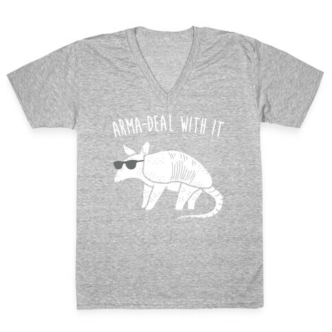 Arma-Deal With It Armadillo V-Neck Tee Shirt