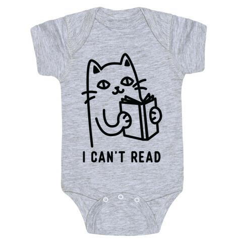 I Can't Read Cat Baby One-Piece