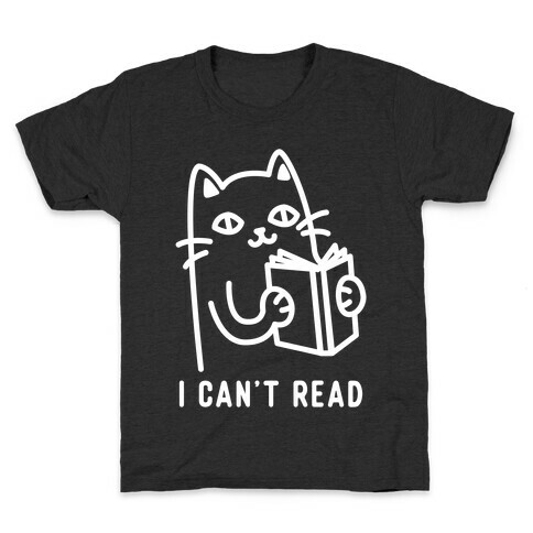 I Can't Read Cat Kids T-Shirt