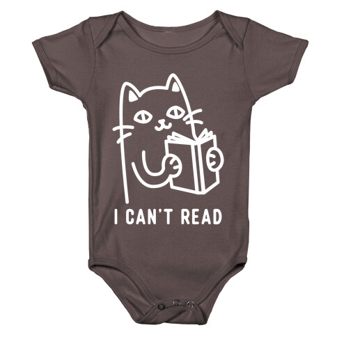 I Can't Read Cat Baby One-Piece