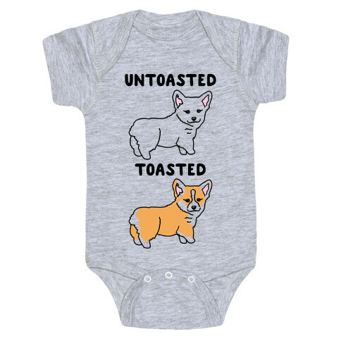 Untoasted and Toasted Corgis  Baby One-Piece