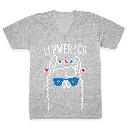 Llamerica American Llama V-Neck Tee Shirt