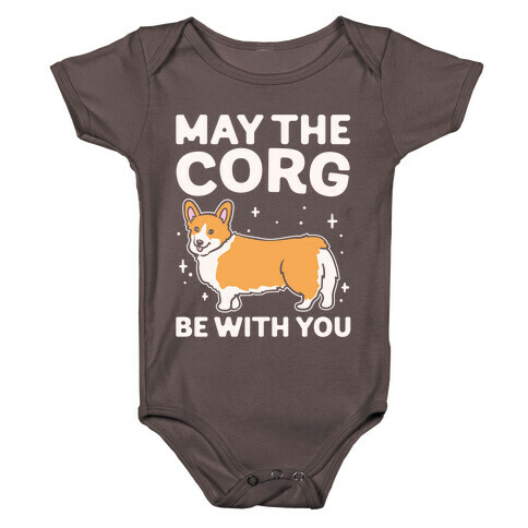 May The Corg Be With You Parody White Print Baby One-Piece